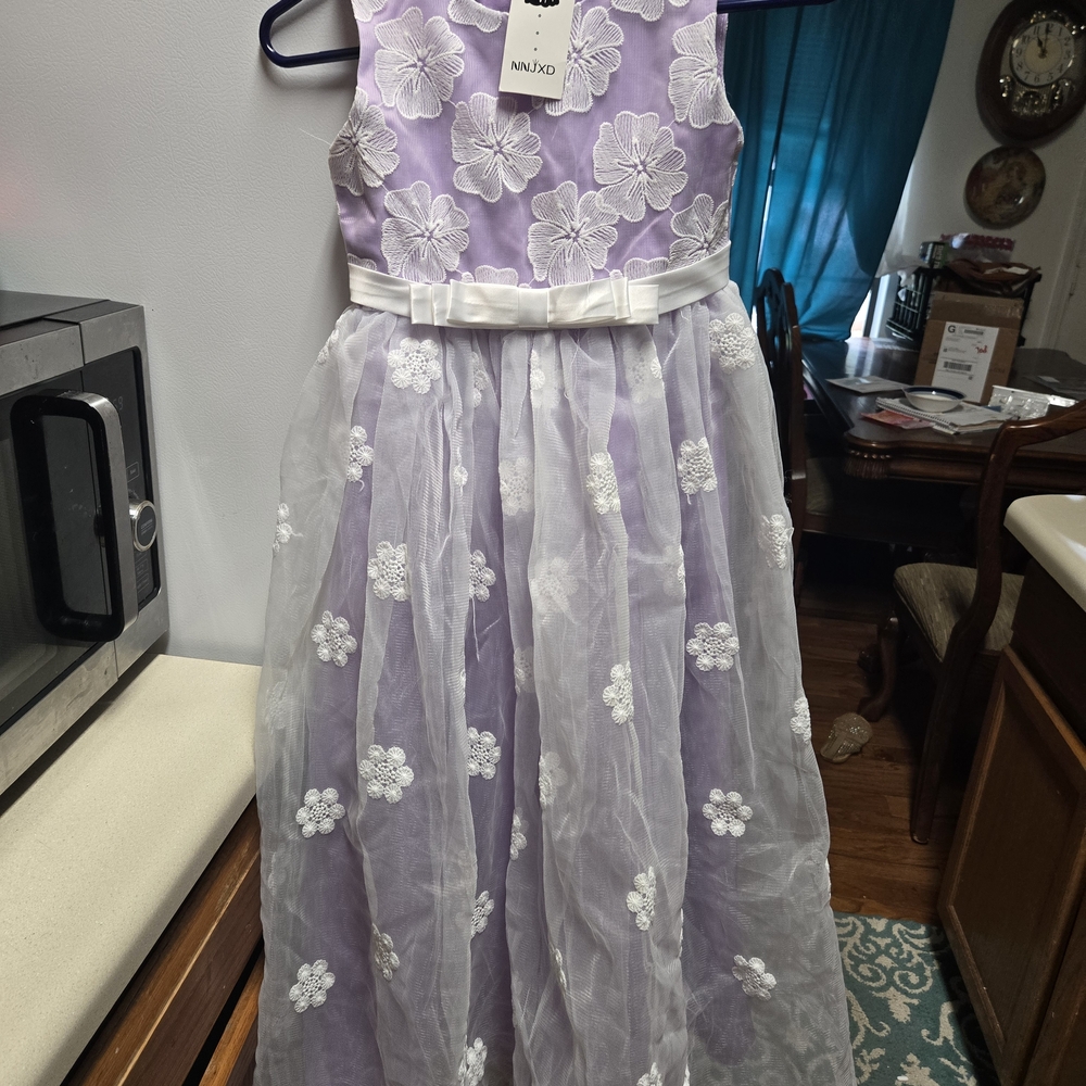Purple Floral Kids Dress